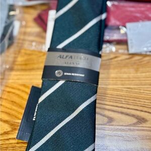 Alfani Dark Green Diagonal Stripe Tie